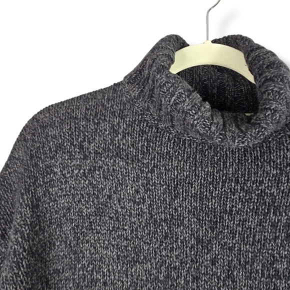 Marine Layer Turtleneck Sweater Hi Lo Hem Grey Black Fleck Oversize Womens Small - Picture 6 of 15
